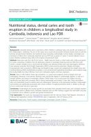 Click to Download 'Nutritional Status, Dental Caries and Tooth Eruption in Children: A Longitudinal Study in Cambodia, Indonesia and Lao PDR'